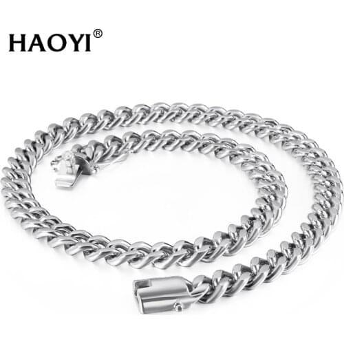 11/15mm Men Hip hop Chains Necklaces Stainless Steel High Quality Tentacion Style Miami Cuban Chain Necklace Male Hiphop Jewelry