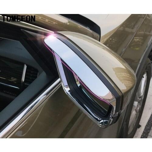 For skoda Kodiaq 2016 2017 2018 ABS chrome plated side wing fender rearview mirror visor sun fine rain shield trim Car styling