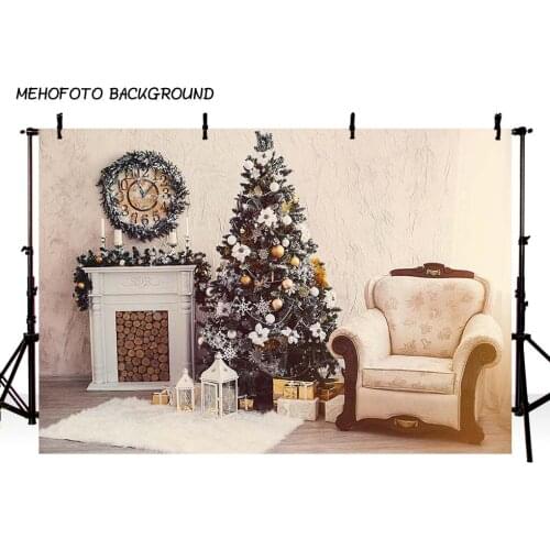 Photography Backdrops Christmas Background Fireplace Tree Winter Snow Window Interior Baby Birthday Background For Photo Studio
