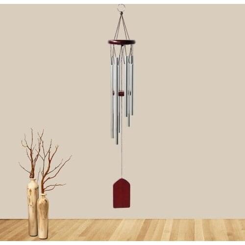 Grace Deep Resonant Antique Metal Wooden 6 Tube Windchime Chapel Bells Wind Chimes Home Ornament Handicraft Gift