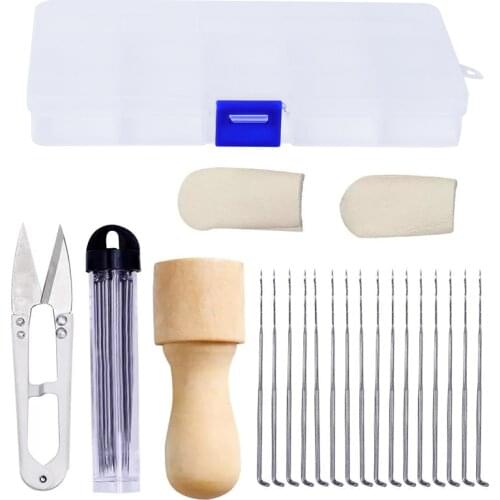 Nonvor Felting Needles Kits Wool Felting DIY Supplies Pocked Felting Needle Tool Set Sewing Needles With Wood Handle Clear Box