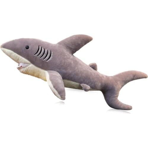 Simulation Animal Shark Plush Toy Great White Shark Pillows Soft Cute Sea Animals Doll for Children Girl Gift 63inch 160cm