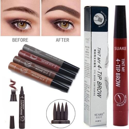 Eye Brow Pencil Waterproof Microblading Eyebrow Tattoo Pen Long-lating Fine Sketch Fork Tip Professional Liquid Eyebrows Pen