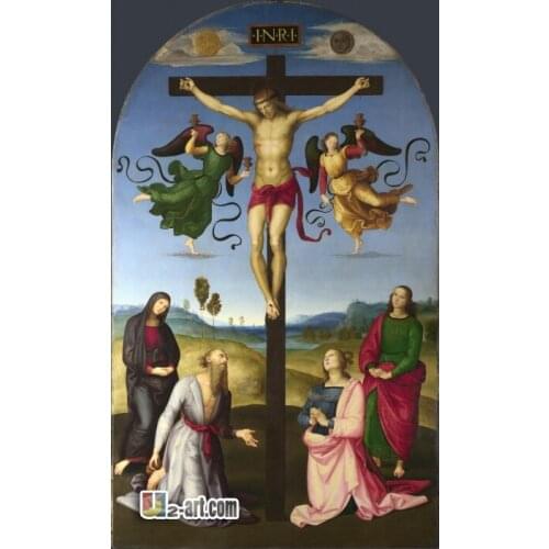 Canvas Prints (Raphael Crucifixion) wall decor famous painting canvas print picture for sale Religion-333 (12*20 inch)