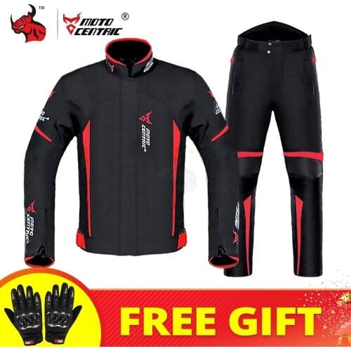 Waterproof Motorcycle Jacket + Pants Suit Summer Winter Body Armor Protective Gear Motocross Jacket Moto Protection Equipment