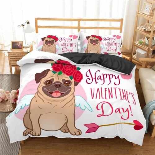 Cartoon Funny Dog Animal Pet Bedding Set Teens Boys Adult Comforter Bed Linens Living Room Furniture Cute Duvet Cover