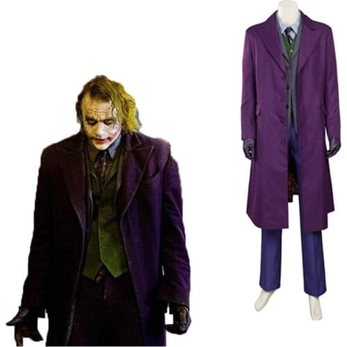Movie The Dark Cosplay Costume Joker Cosplay Costume Full Uniform Halloween Carnival Party Costume Customized Suits Men