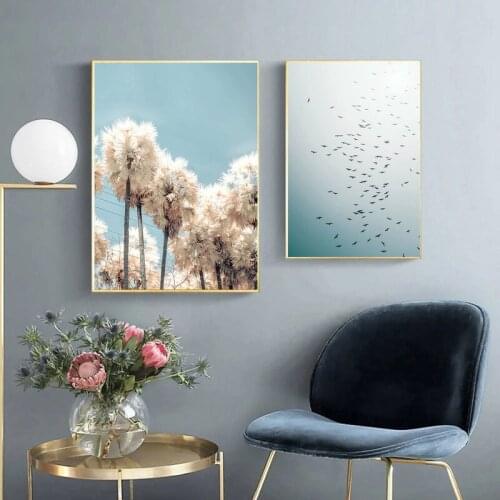 Beautiful Scenery Landscape Pink Tree Canvas Painting Wall Art Nordic Posters and Prints Wall Pictures for Living Room Decor