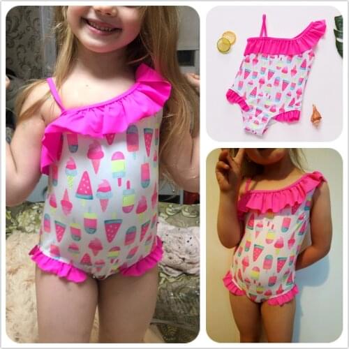 3-12Y Toddler Girls Swimsuit New 2021 Girls Swimwear One Piece Children Swimwear High quality Kids Beach wear Bathing suit-ST219