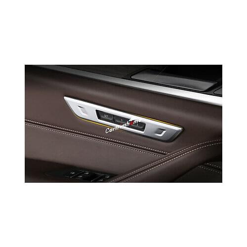 Matte Interior Seat Memory Button Cover Trim 1pcs For BMW 5 Series G30 2017-2019
