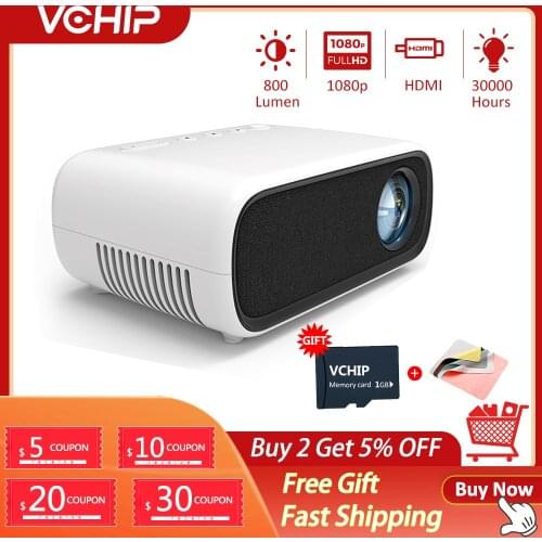 VCHIP YG280 LED Mini Projector Full HD For Home 480*272 Pixels Supports 1080P TV HDMI USB Portable Theater Media Player