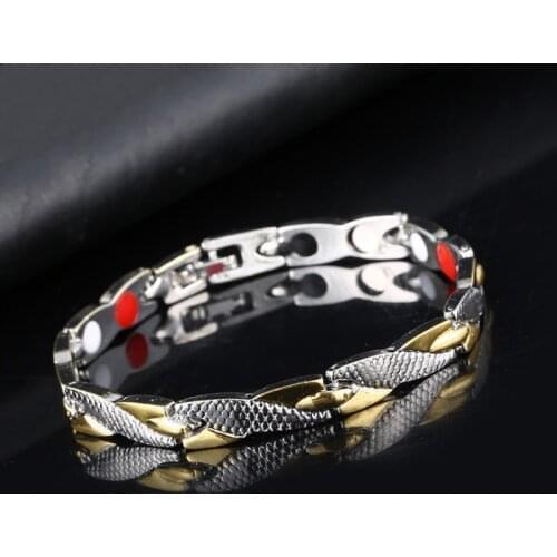Fashion High Quality Metal Twisted Chain Dynamic Therapy Magnetic Health Bracelet Jewelry