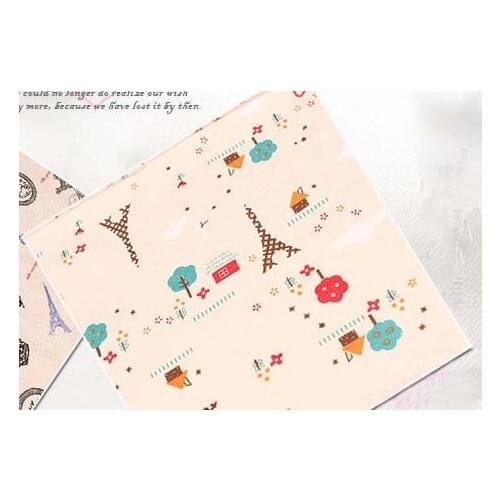 New Pretty 40x145cm Zakka Pretty Paris Tower & Tree Printed Cotton Linen Fabric