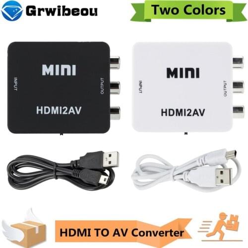 HDMI to RCA Converter AV/CVSB L/R Video Box HD 1080P 1920*1080 HDMI2AV Support NTSC PAL Output HDMI To AV Video Converter
