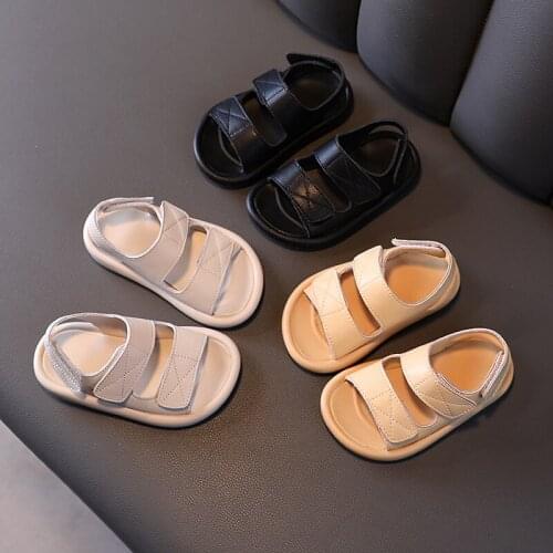 Baby Girl And Boys Sandals Summer 2021 New Velcro Big Opening Design Children Casual Beach Shoes