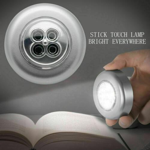 2xTouch Push Button lamp Light Self-Stick Long Battery Life Down Spot Light 4 LED For camper caravan Boat