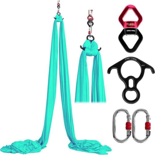 High quality 11 Yards/10M Yoga Aerial Silks Full Set High Strength Fly Dance Silk Equipment-With Indoor fitness