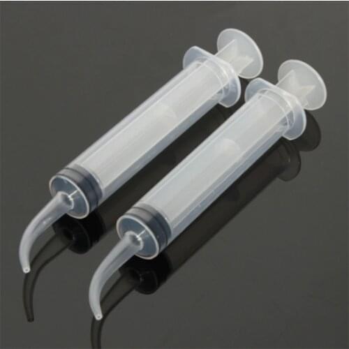 2 Pcs 12ml Disposable Dental Syringes Tooth Whitening Oral Hygiene Care Tools Dental Irrigation Syringe With Curved Tip