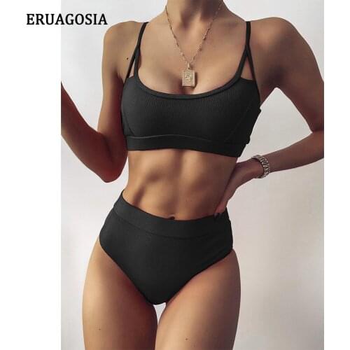 Sexy Women Bikinis High Waist Swimsuit Swimwear Women 2021 Bathing Suit 2 Pieces Push Up Bikini Set Hollow Out Biquini Beachwear