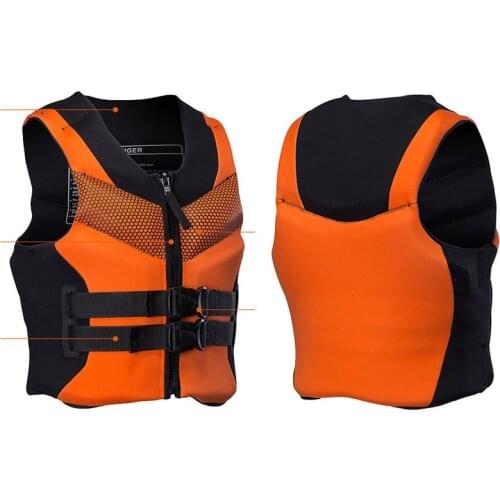 Adult Swimming Life Vest Neoprene Life Jacket Surfing, Boating, Drifting, Water sports Mens Womens Youth S to 4XL Orange