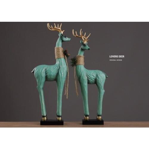 Nordic reindeers statue handicraft resin deer sculpture office desktop living room Christmas ornaments Home decoration a1091