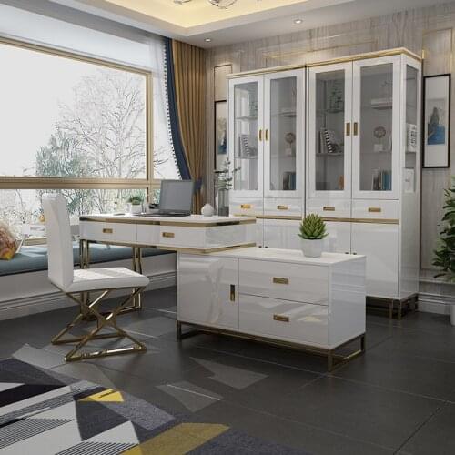 Escritorio de oficina desk mesa scrivania panana biurko escrivaninha escritorios стол письменный recibidor + chair + bookcase