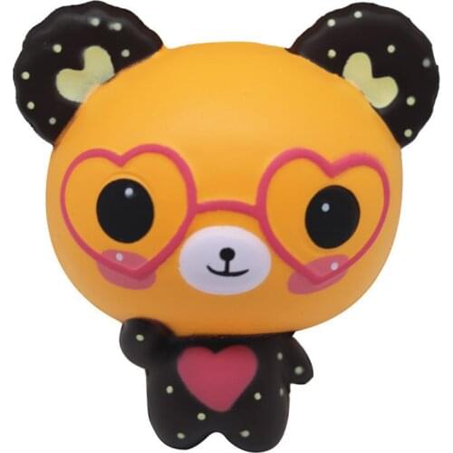 Jumbo Kawaii Squishy Love Cute Glasses Bear Scented Squishy Charm Super Slow Rising Squeeze Toys Stress Reliever Toy 12*11*6 CM
