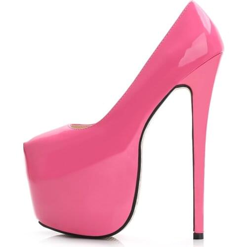 Sexy 18cm Extreme High Heels Shoes Woman Platform Fashion Black Red Pink Heeled Pumps Women Big Size Stripper Fetish Shoes Lady