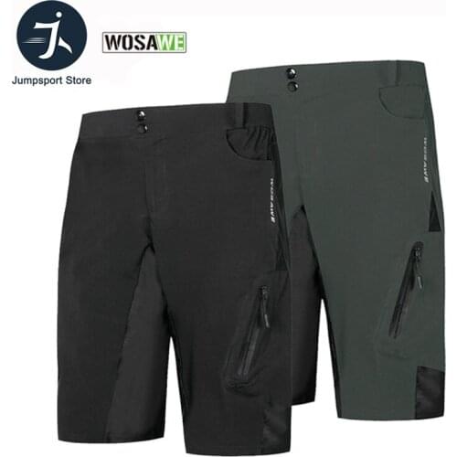 WOSAWE Cycling Shorts Men MTB Shorts With Non-Remove Cycling Underwear Cycling Bike Downhill Shorts Loose Outdoor Bicycle Shorts