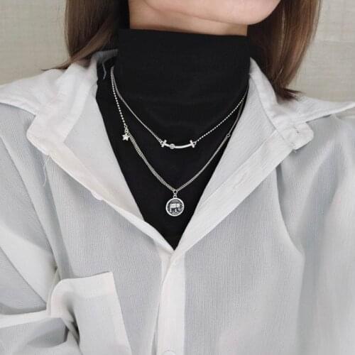 925 sterling silver jewelry necklace with clavicle chain elephant niche design tide hip-hop necklace for fashion female women