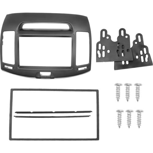 2 Din Car Radio Fascia Panel for HYUNDAI ELANTRA 2006-2011 (Korean, Black, LHD) Stereo Dashboard Frame Install Dash Trim Kits