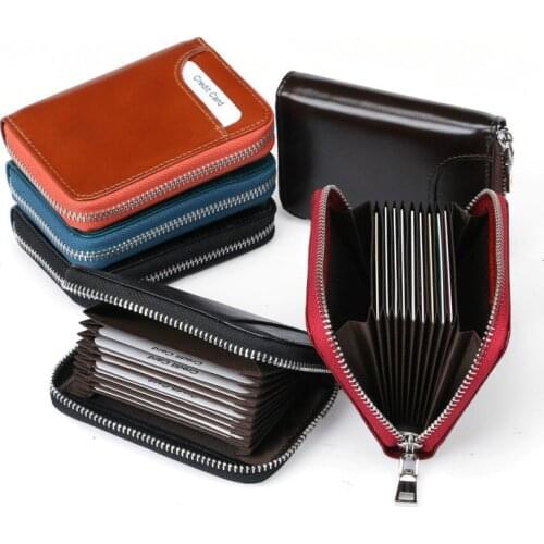 Womens fashion style leather cash ID card holder RFID block ultra-thin wallet coin purse card holder credit card wallet