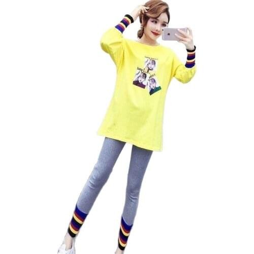 New Round Neck Bottoming Shirt Casual Suit Women 2021Autumn Two Piece Set Women Long Sleeve Hooded Fashion Tracksuit Women