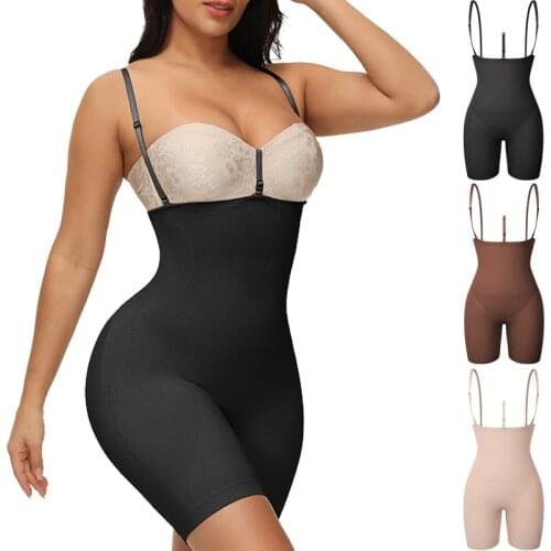 Women Waist Trainer Faja Shapewear Bodysuit Tummy Control Body Shaper Short High Waist Butt Lifter Thigh Slimming Underwear