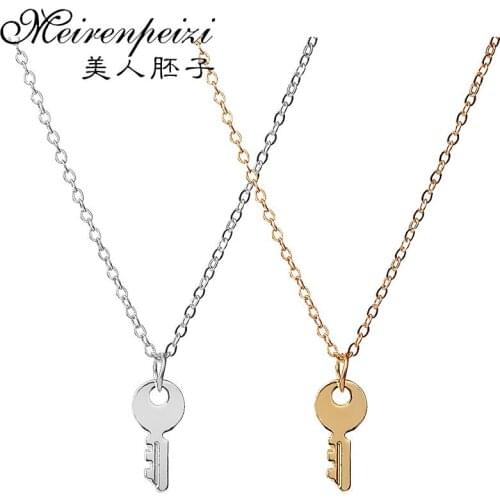 Fashion Key Necklace Women Pendant Clavicle Chain Statement Choker Necklaces Confidence Is Key Gift Card Collares bijoux femme