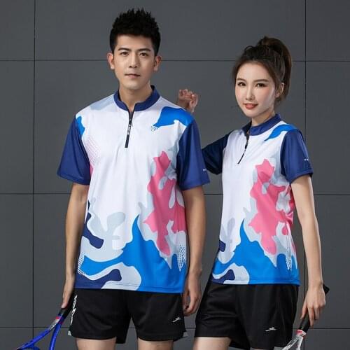 2021 Quick Dry Badminton shirt sports shorts Women/Men,table tennis jerseys, Tennis shirts suit , badminton wear T-shirt 3016