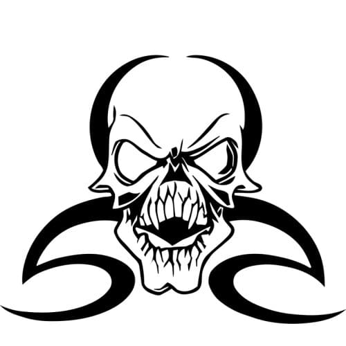 40411# Die-Cut Vinyl Decal Skull Car Sticker Waterproof Auto Decors on Car Body Bumper Rear Window