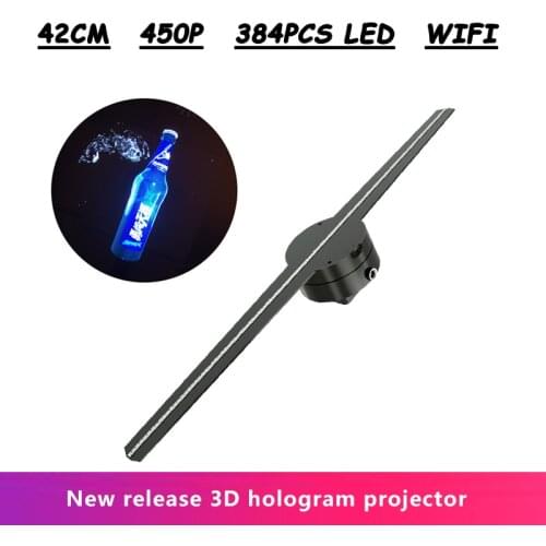 42 WIFI 384LED 3D Advertising Imaging Logo Light Party Decoration Advertising Display With 16GB TF Card 3D Hologram Projector