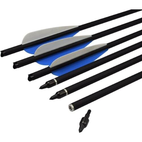 6 Pcs Target Hunting Crossbow Bolt Roll Fiberglass Arrow 125 Grain 16/18/20/22" Screw Field Point 4" Vane Free Shipping Shooting