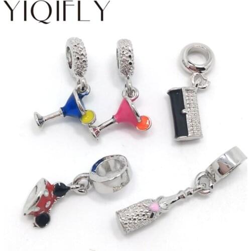 Free Shipping 20pcs New Bag Cup Pendant Oil-drip Charms Beads fit European Bracelet and Necklace DIY