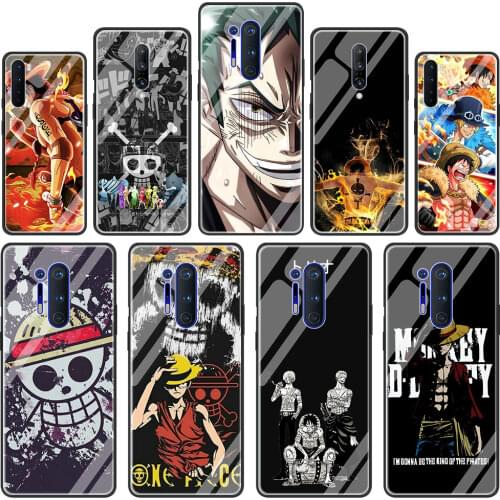 Anime One Piece Tempered Glass Phone Case for OnePlus 7 8 Nord 7T Pro 8T 5G Z Cover for 1+ 7pro 8Nord5G 8pro Shell Capa