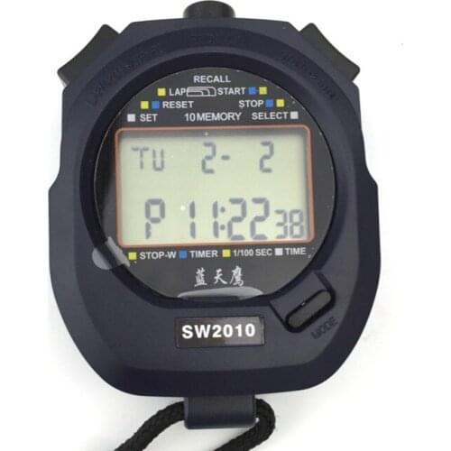 Cronometro for exercise timer digital multifunctxion SW2010 Multi-Function Black Stopwatch, 2-Line Sports Timer