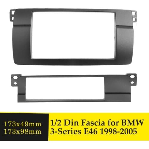 Double Din Car Radio Fascia One Din DVD GPS Stereo Panel Dash Mount Trim Kit Surround Frame Bezel For BMW 3 Series E46 1998-2005