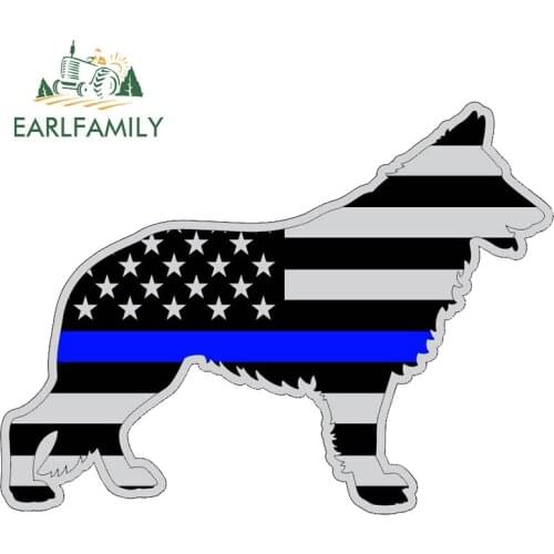 EARLFAMILY 13cm x 9.7cm American German Shepard Police K9 Car Sticker and Decal Motorcycle Vehicle Decal Vinyl Car Wrap