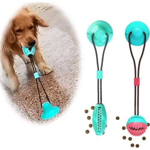 Suction Cup Dog Toy Play Interactive Chew Tug Anxiety Calming Pushing Ball Pet Toothbrush Teeth Cleaning Rope Puller Molar Bite
