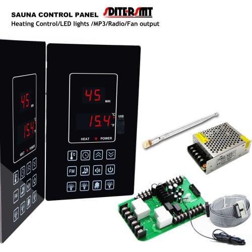 Count-Down Infrared Light Sauna Heating Temperature Control for Sauna Accessories Multifunctional MP3,FM,Light, Fan, AUX Switch