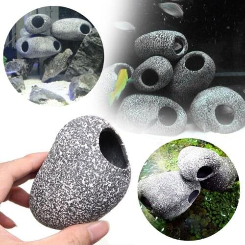 1pc Aquarium Cichlid Stones Resin Rock Cave Ornament for Fish Tank Aquarium Pond Decor