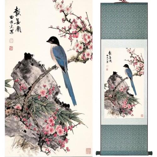 Flowers Painting Home Office Decoration Chinese scroll painting birds painting butterfly and flower painting LTW2017112401