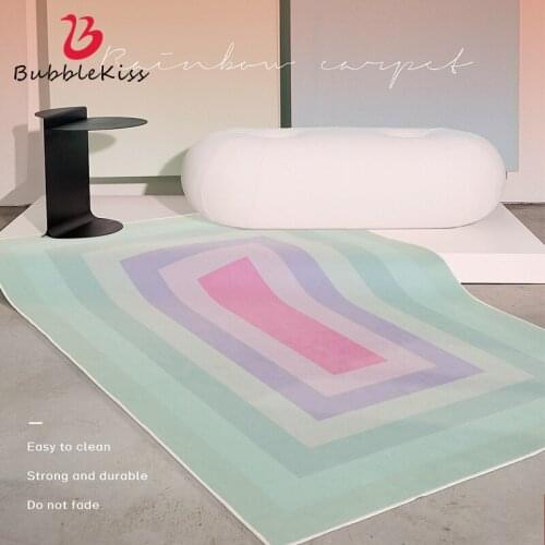 Bubble Kiss Orange Carpet for Living Room Rainbow Soft Fabric Bedroom Rug Home Balcony Decoration Carpet Easy Clean Door Mat