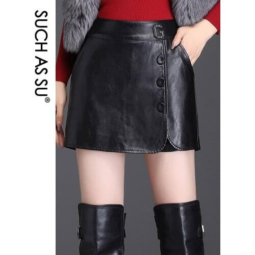 High Waist Leather Shorts Skirts Fashion Occupation Work Pencil Mini Shorts Skirts S-3XL Plus Size Black Button Shorts Female